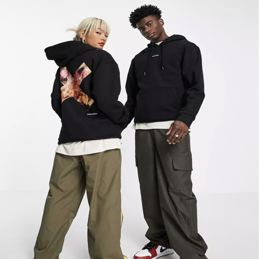 Picture of COLLUSION HOODIE FIRE -BLACK